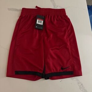 Nike Red Mesh Athletic Shorts with Black Tag